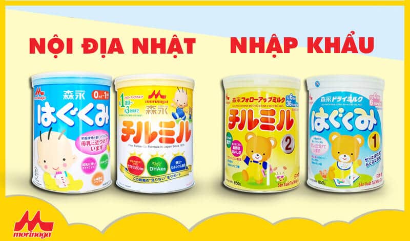 So sánh sữa Morinaga nội địa và Morinaga nhập khẩu chính hãng