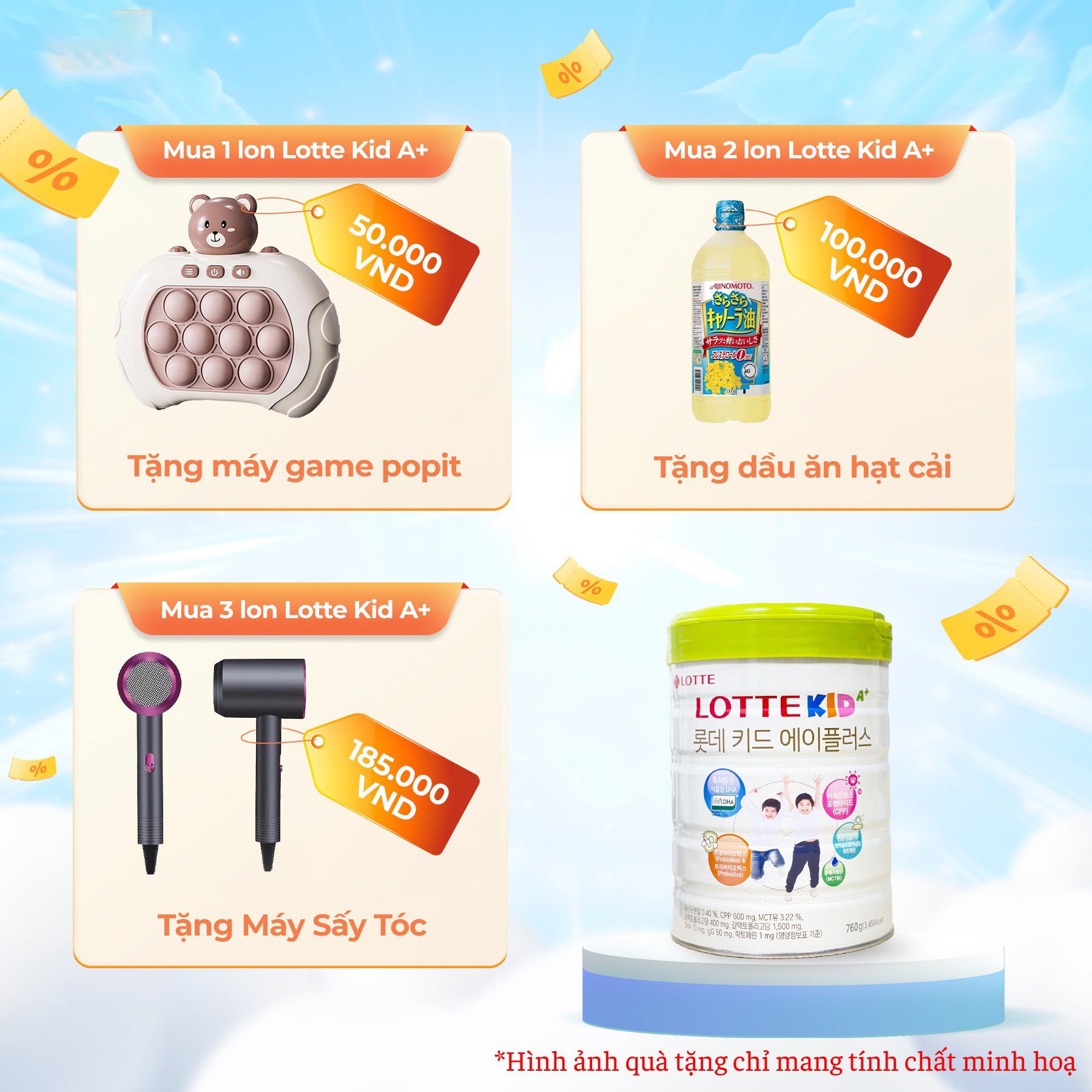 Sữa Lotte Kid A+ Khuyến Mãi Quà Tặng Siêu HOT tại Sữa Bột Tốt
